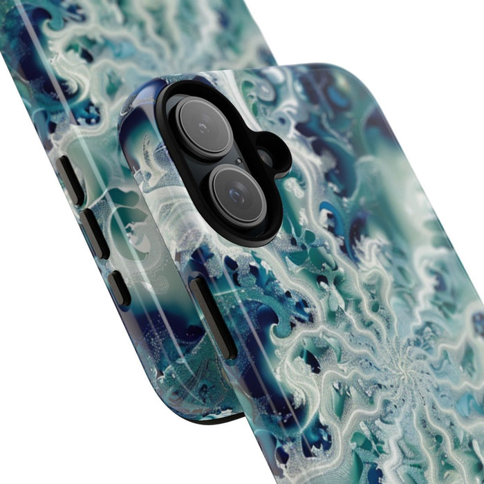 Blauw-Groene Fractalwerveling met Glans