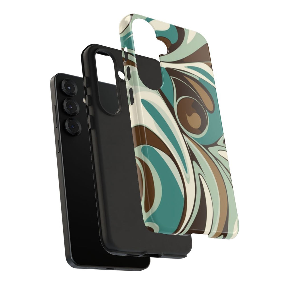 Abstracte Swirl in Teal en Bruin