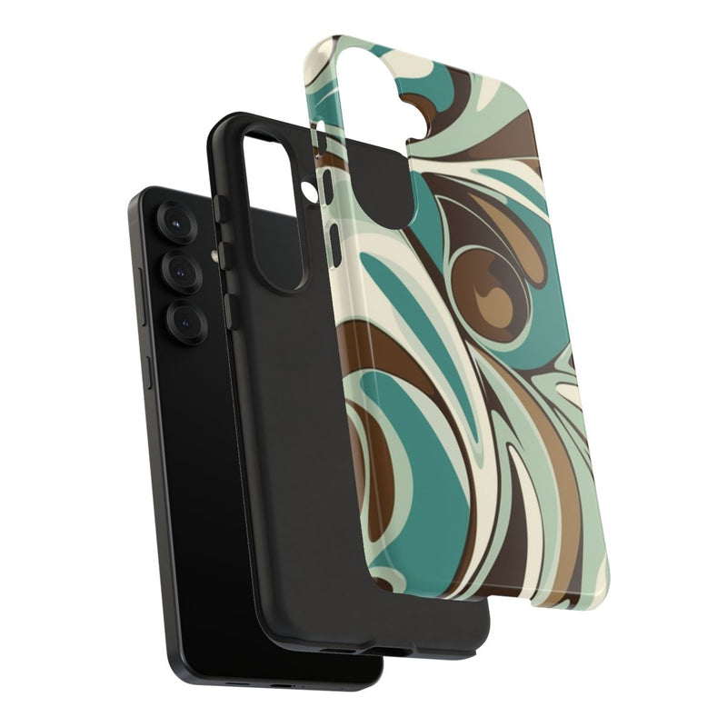 Abstracte Swirl in Teal en Bruin