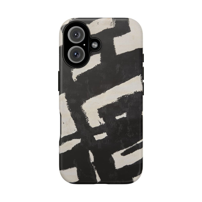 Abstract Zwart-Crème Patroon