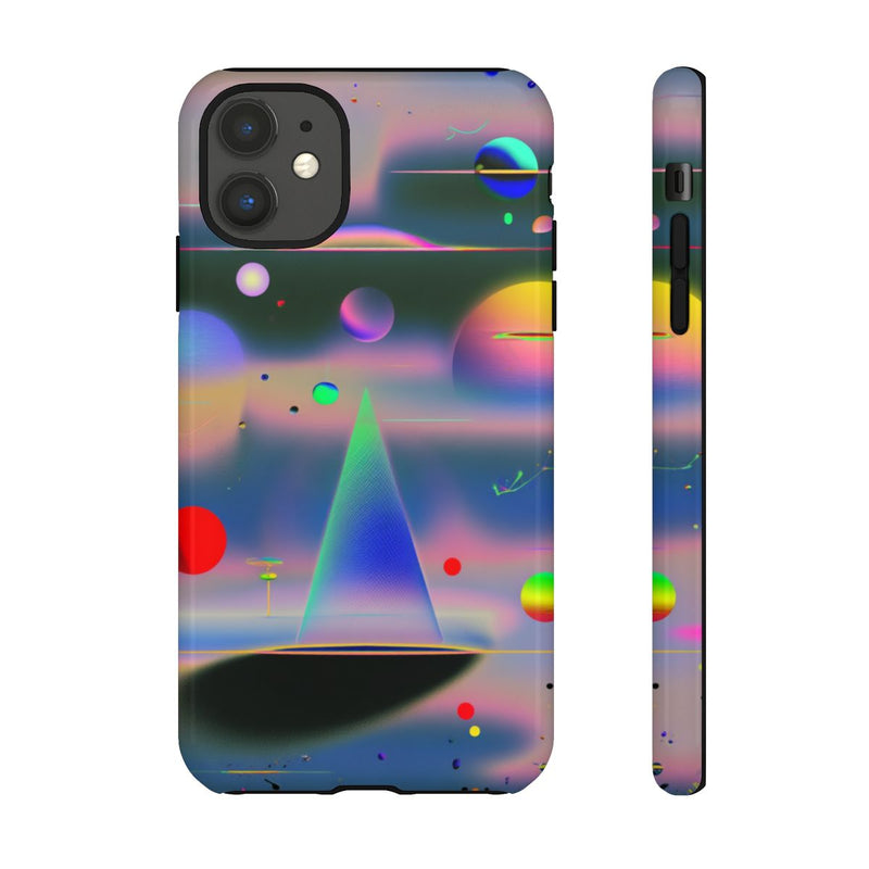 Kleurrijke Geometrische Bollen en Piramide Abstract