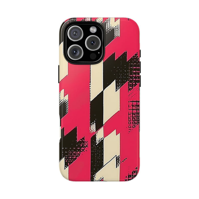 Roze en Zwart Pied-de-Poule Patroon