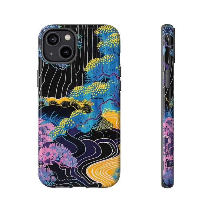 Kleurrijke Abstracte Bomen en Rivier