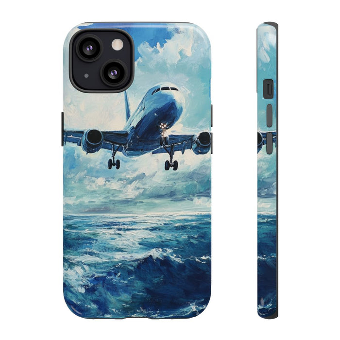 Vliegtuig Boven Oceaan Olieverfschilderij