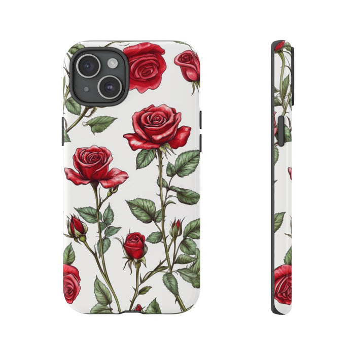 Rode Rozen Botanisch Patroon
