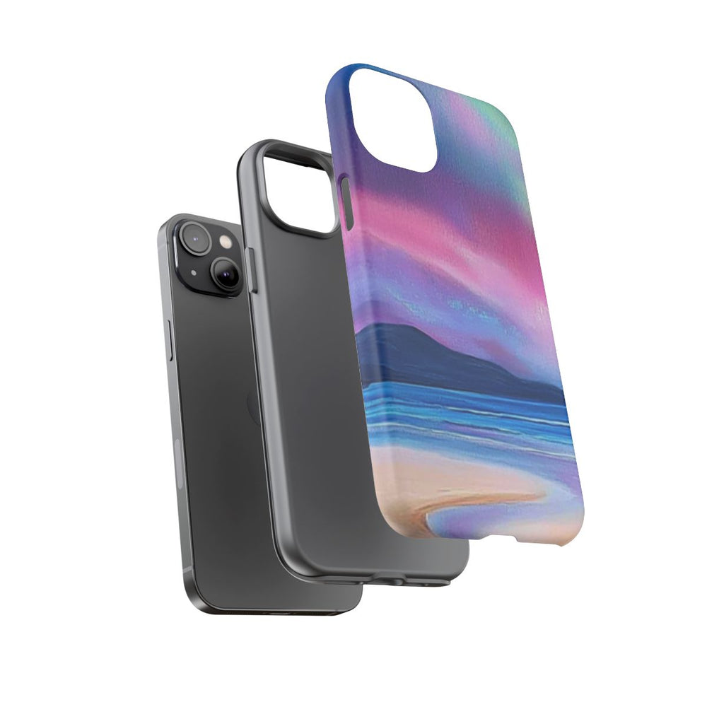 Noorderlicht Boven Rotsachtige Kust en Strand