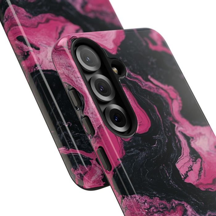 Roze en Zwarte Marmer Abstracte Textuur