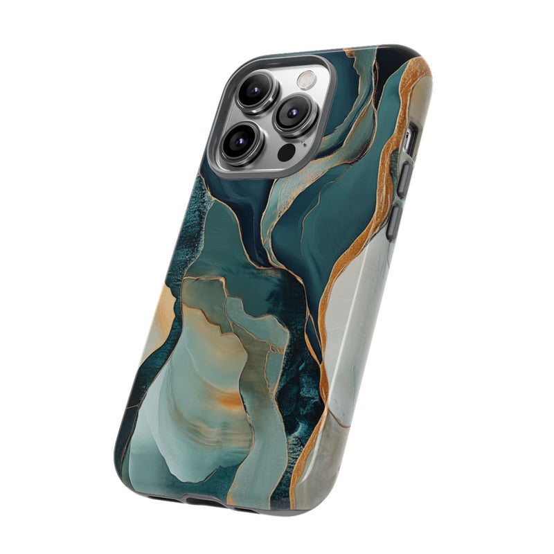 Abstracte Organische Vormen met Gouden Accenten