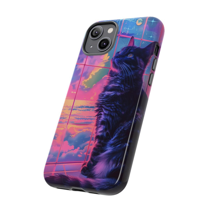 Lofi Vaporwave Kat met Neonlucht