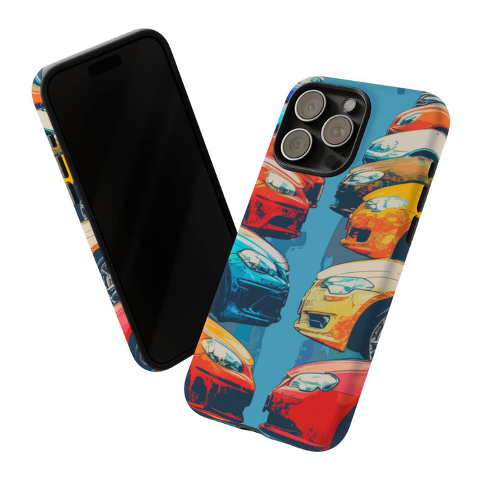 Kleurrijke Moderne Auto's in Lijntekening