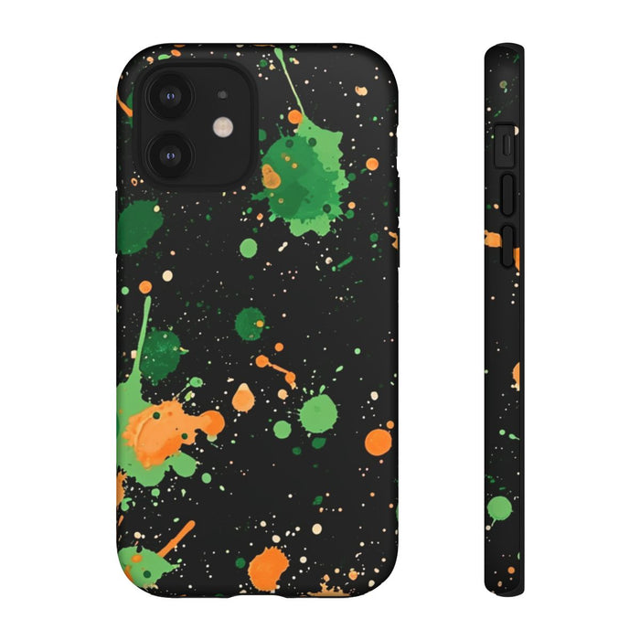 Groene en Oranje Verfspattenpatroon