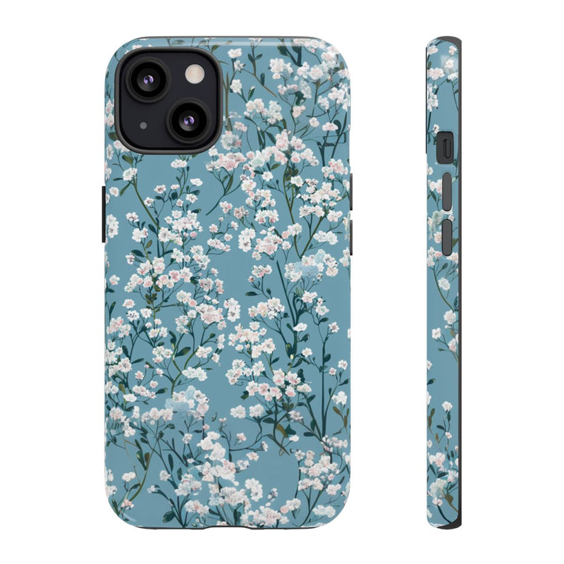 Luchtige Witte Gipskruid Bloemen op Zachtblauwe Achtergrond