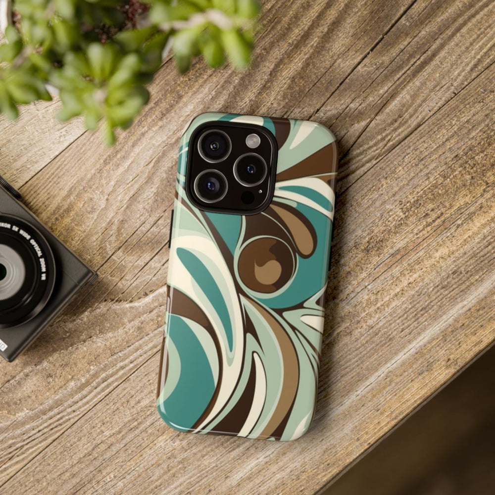 Abstracte Swirl in Teal en Bruin