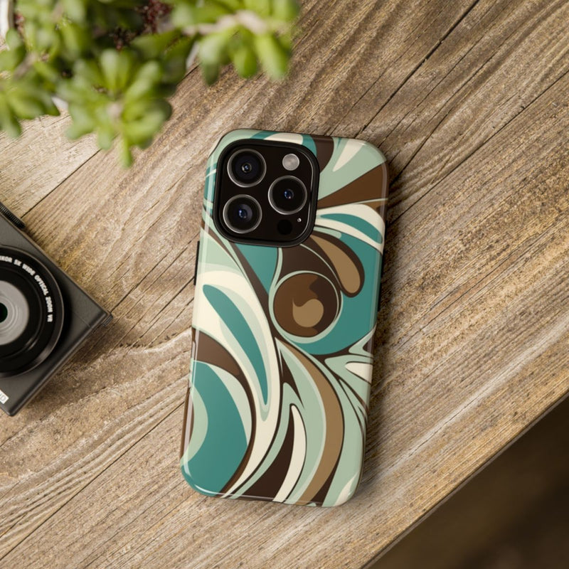 Abstracte Swirl in Teal en Bruin