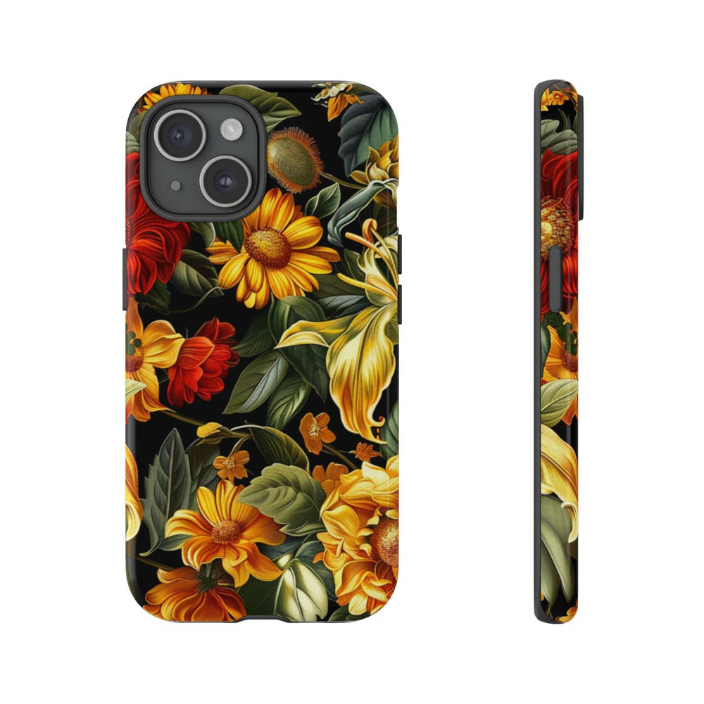 Vrolijk Gele en Rode Bloemenprint