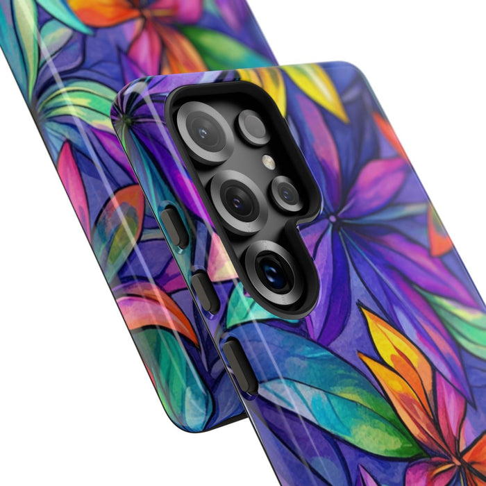 Vrolijk Waterverf Bloemenpatroon met Meerkleurige Accenten