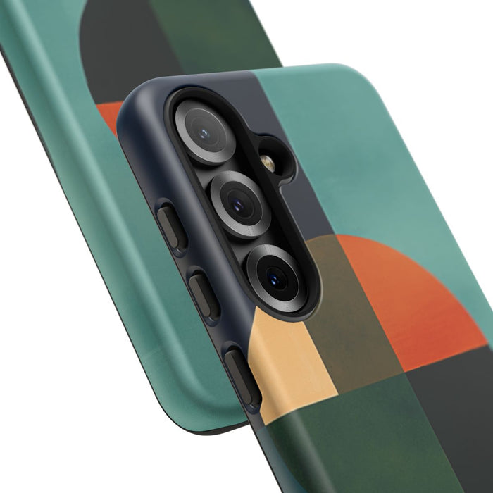Geometrisch Abstract Ontwerp in Teal en Oranje