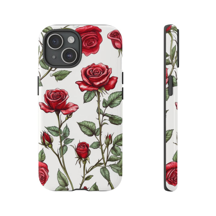 Rode Rozen Botanisch Patroon