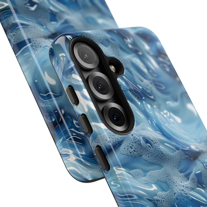 Blauw Abstract Golvend Patroon