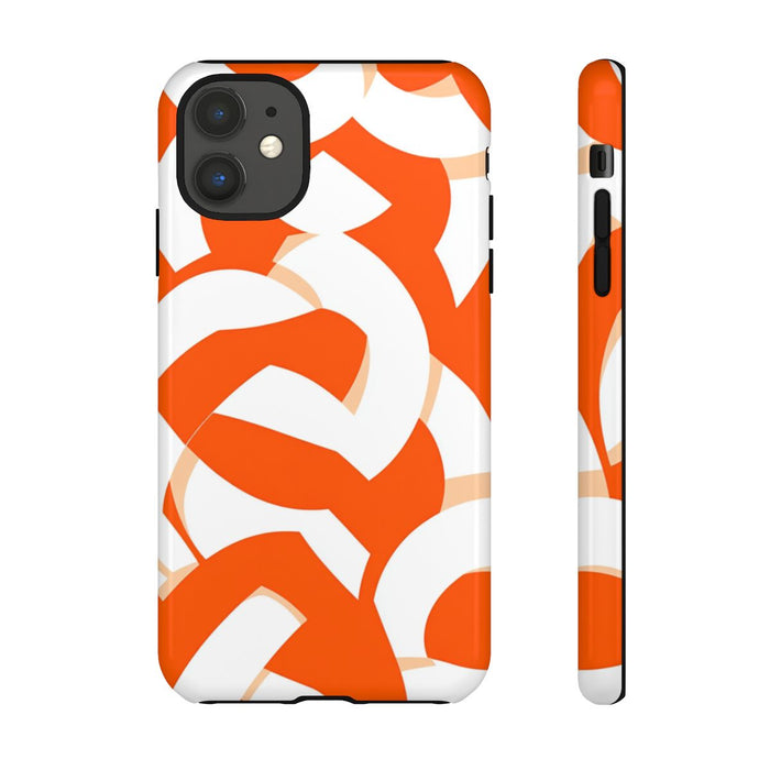 Oranje en Wit Geometrisch Patroon