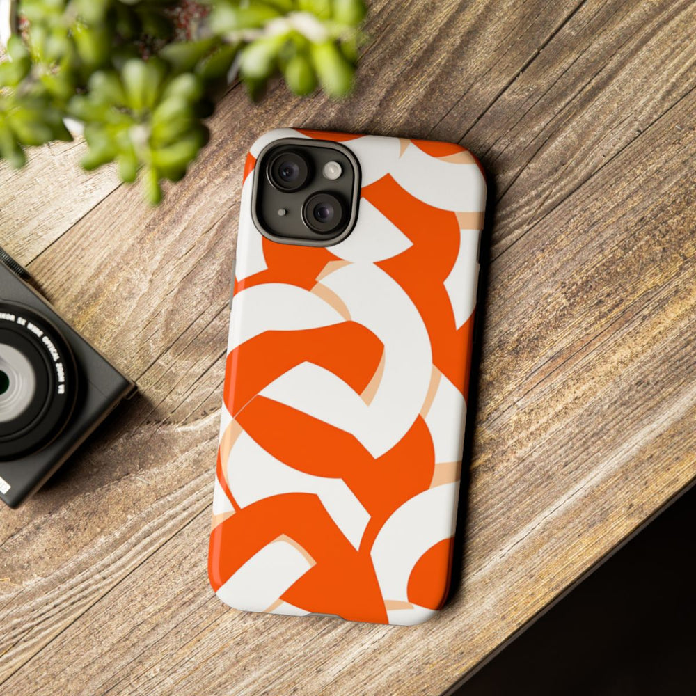 Oranje en Wit Geometrisch Patroon