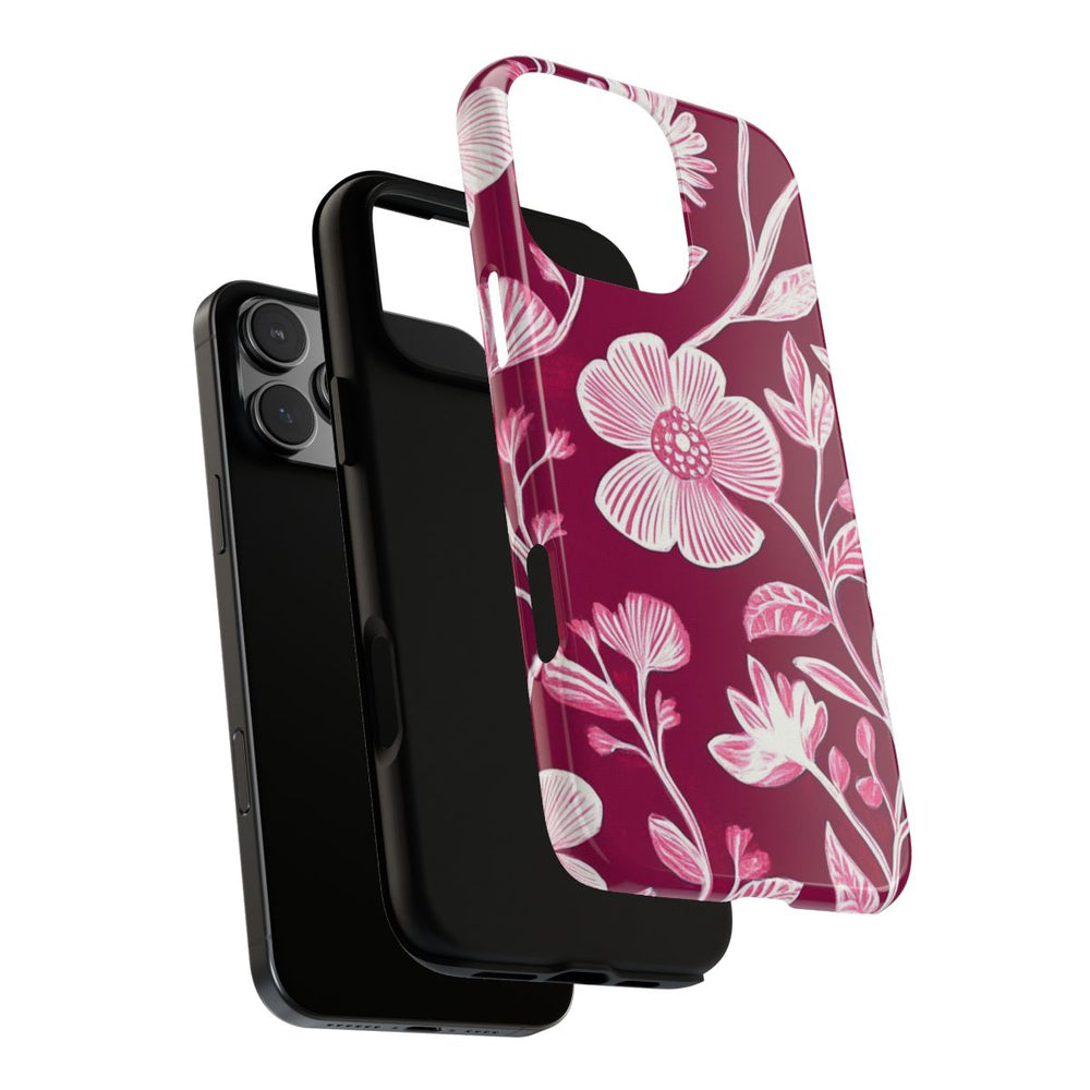Roze en Witte Bloemenprint