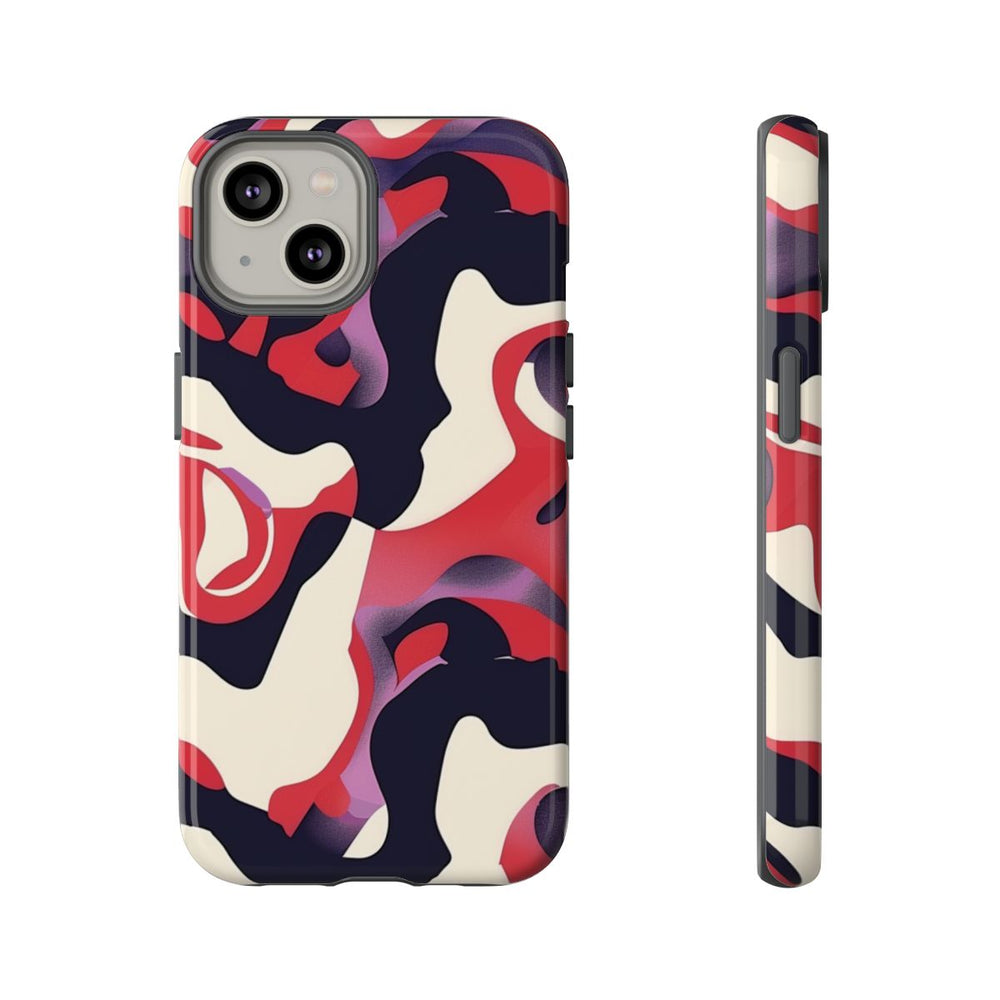 Abstract Rood-Zwart-Crème Patroon