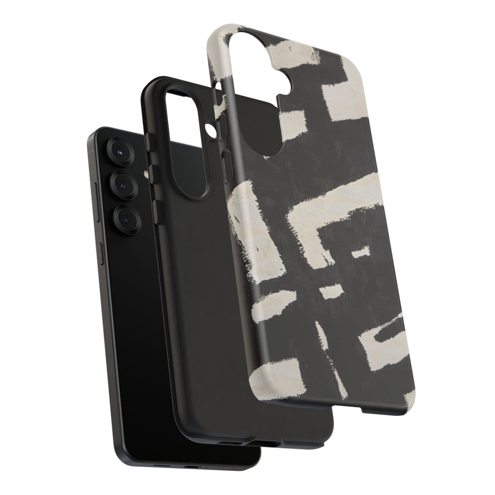 Abstract Zwart-Crème Patroon