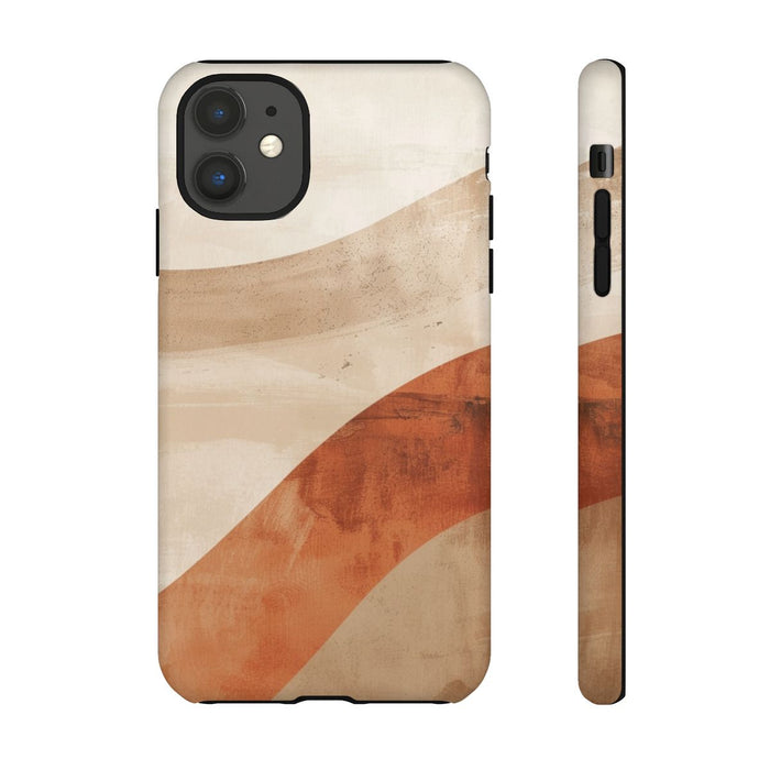 Abstracte Gebogen Terracotta- en Beigevormen