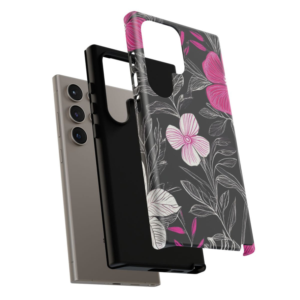 Roze en Witte Bloemenprint
