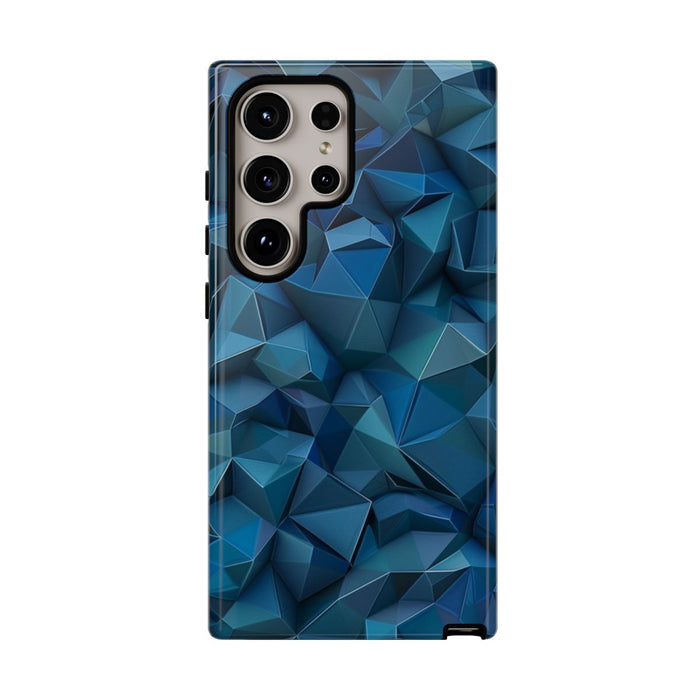 Diepblauw Geometrisch Polygonenpatroon