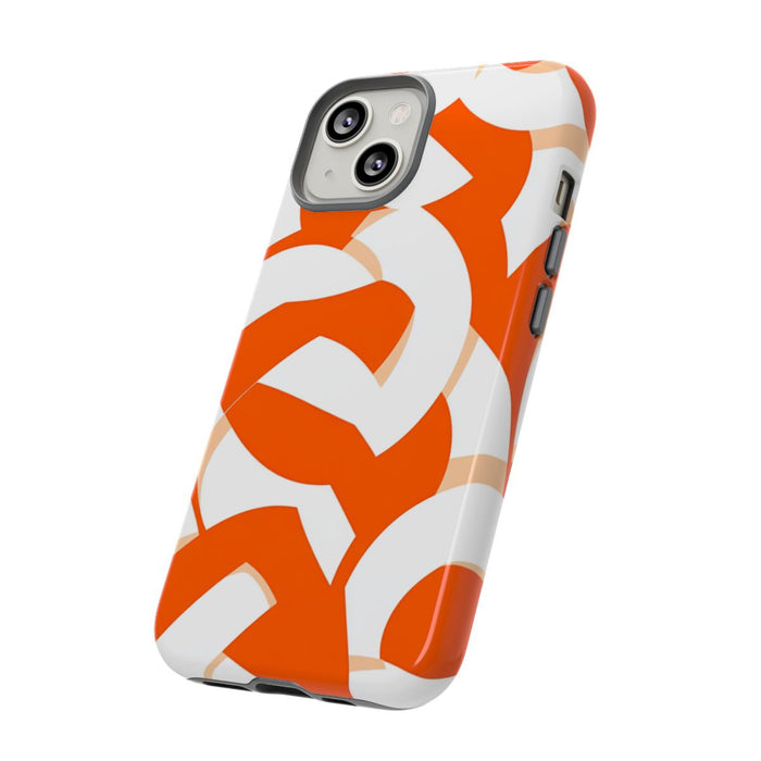 Oranje en Wit Geometrisch Patroon