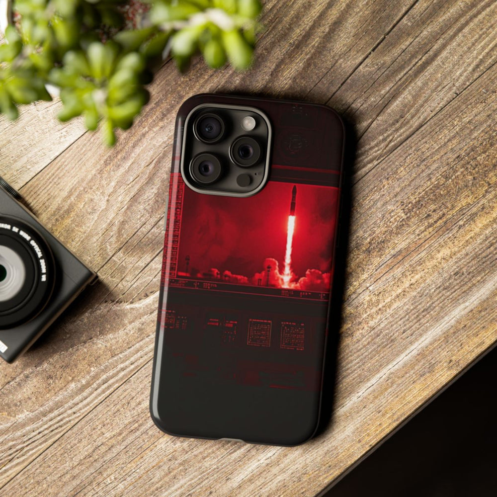 Raketlancering Controlekamer in Rood Licht
