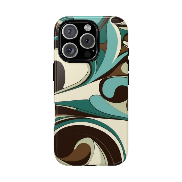 Abstracte Swirl in Teal en Bruin