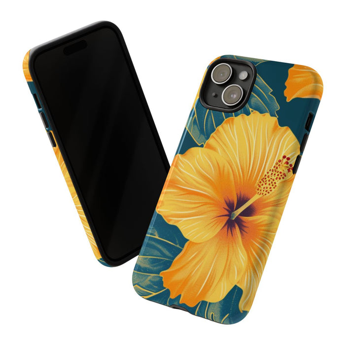 Gele Hibiscus Bloemenpatroon