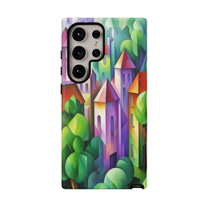 Kleurrijk Abstract Dorp met Landschap