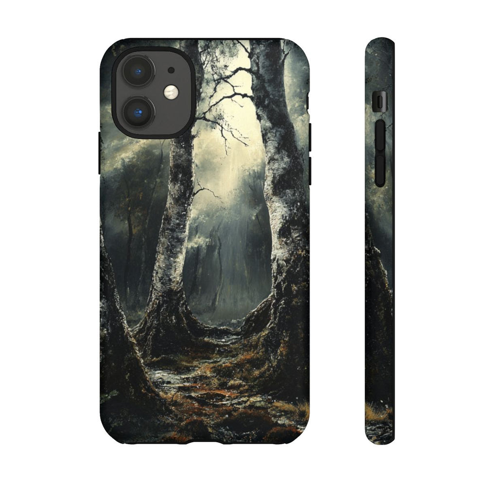 Donkere Berkenbos met Hemels Licht