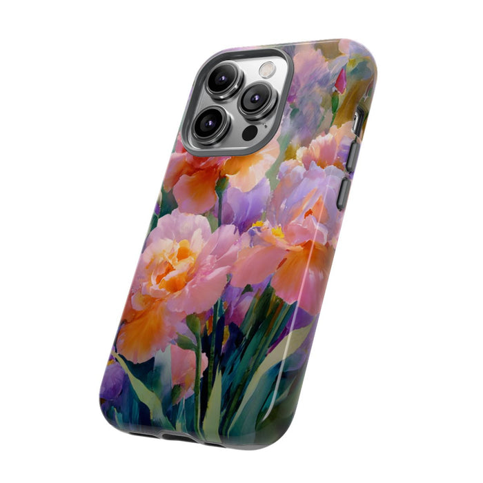 Roze en Paarse Bloemen in Waterverf