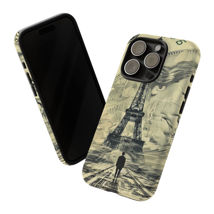 Surrealistische Eiffeltoren op Dollarbiljet Illustratie