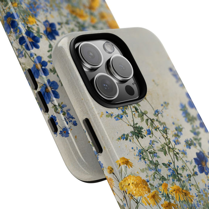Blauwe en Gele Wilde Bloemen