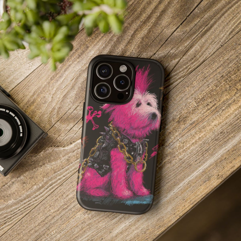 Punkhond met Roze Hanenkam Illustratie