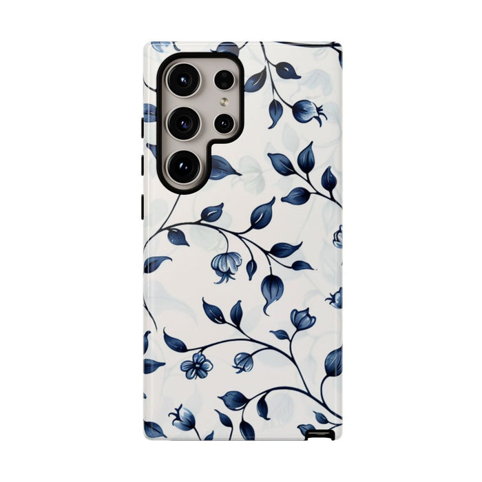 Blauw Bloemenrankpatroon