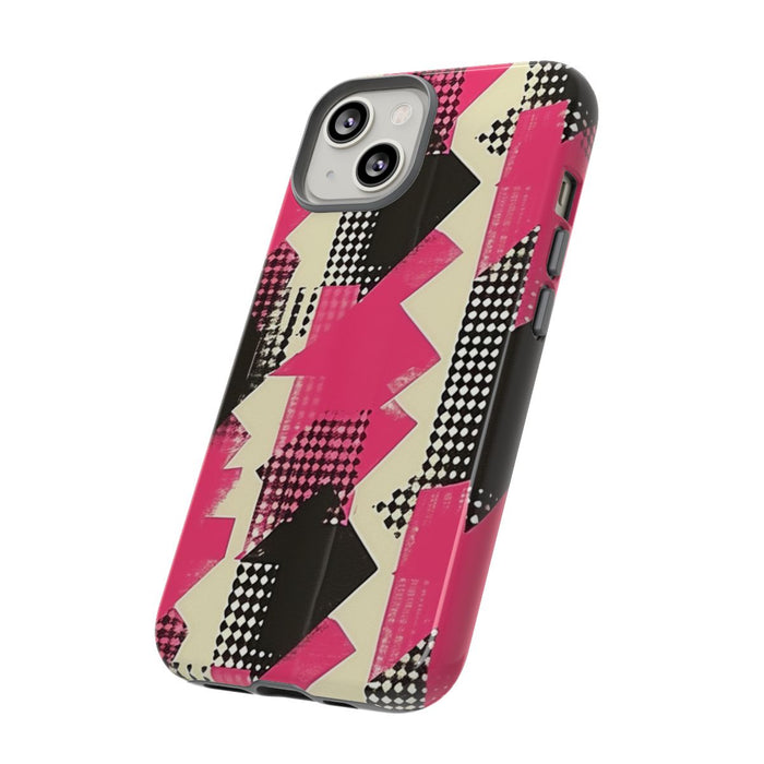 Roze en Zwart Abstract Geometrisch Patroon