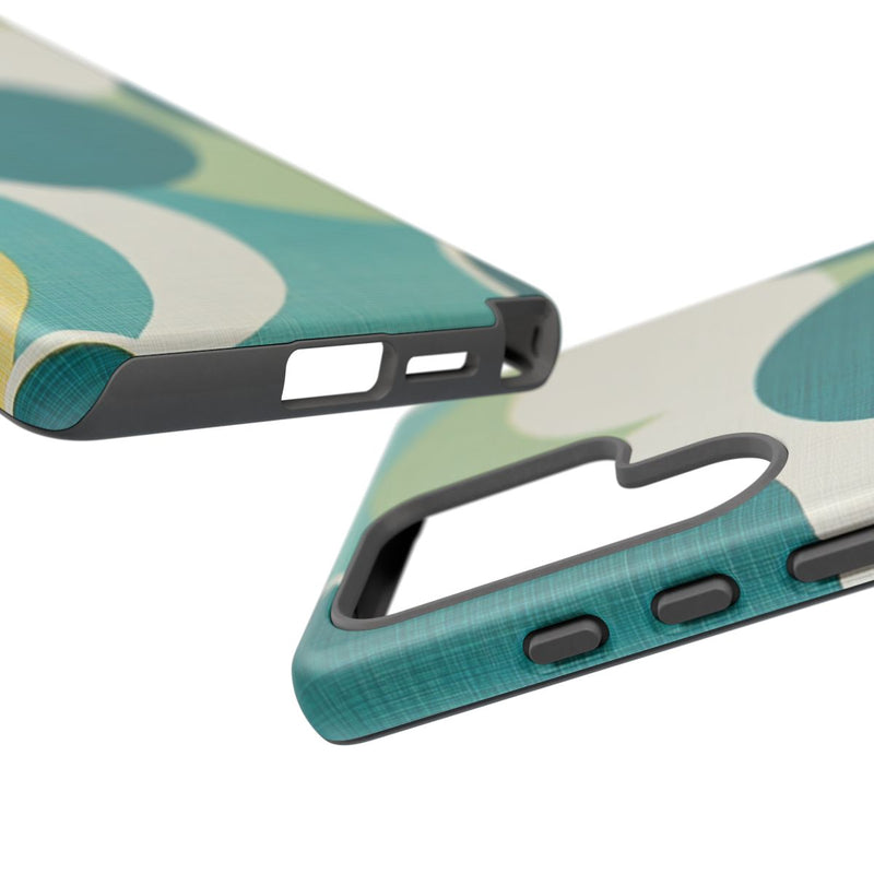 Retro Patroon met Blauwe en Gele Cirkels