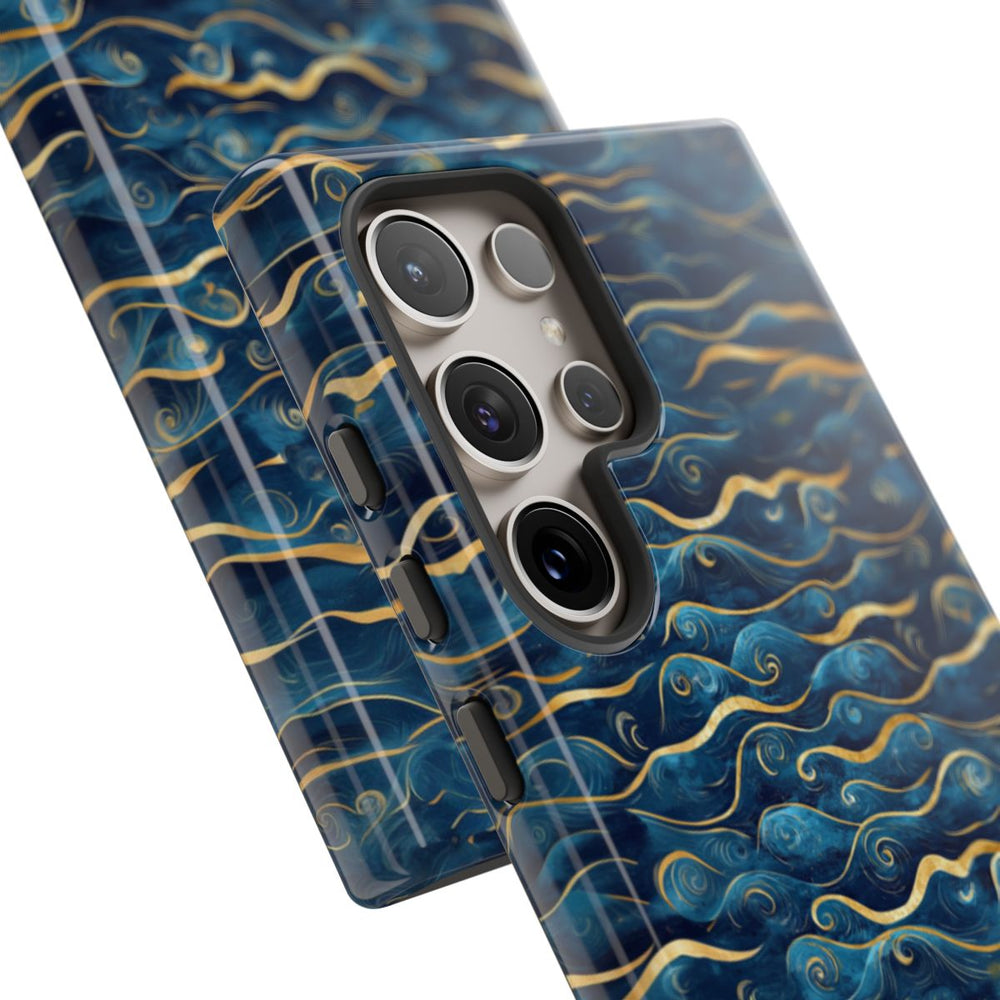 Blauw-Gouden Golfpatroon