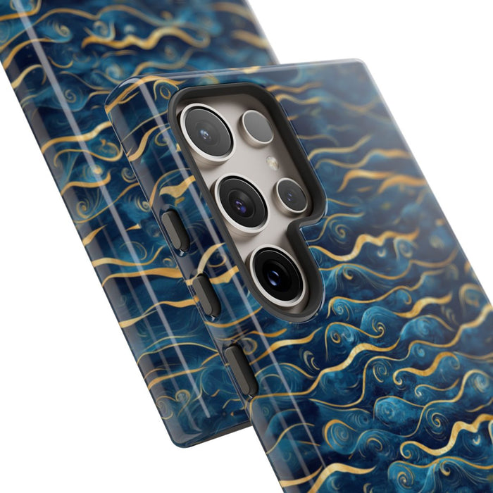 Blauw-Gouden Golfpatroon