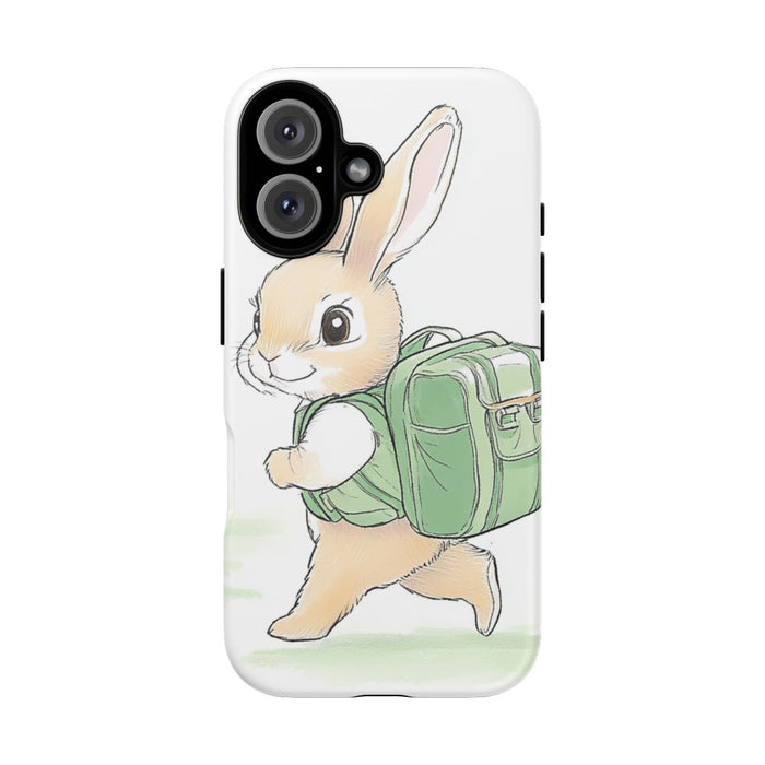 Lief Konijntje met Groene Rugzak Illustratie