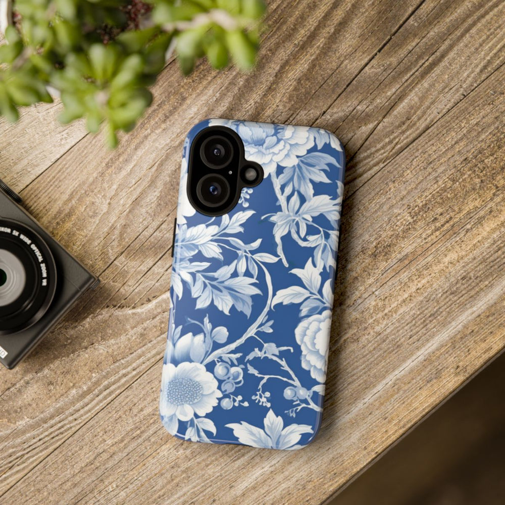 Blauw-Wit Bloemenpatroon