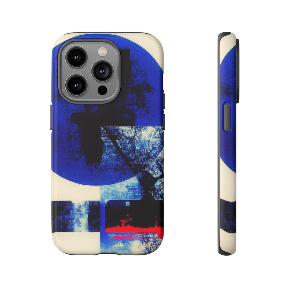 Abstracte Blauwe en Zwarte Geometrische Kunst