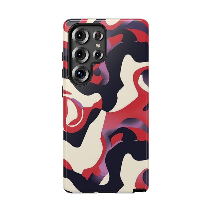 Abstract Rood-Zwart-Crème Patroon